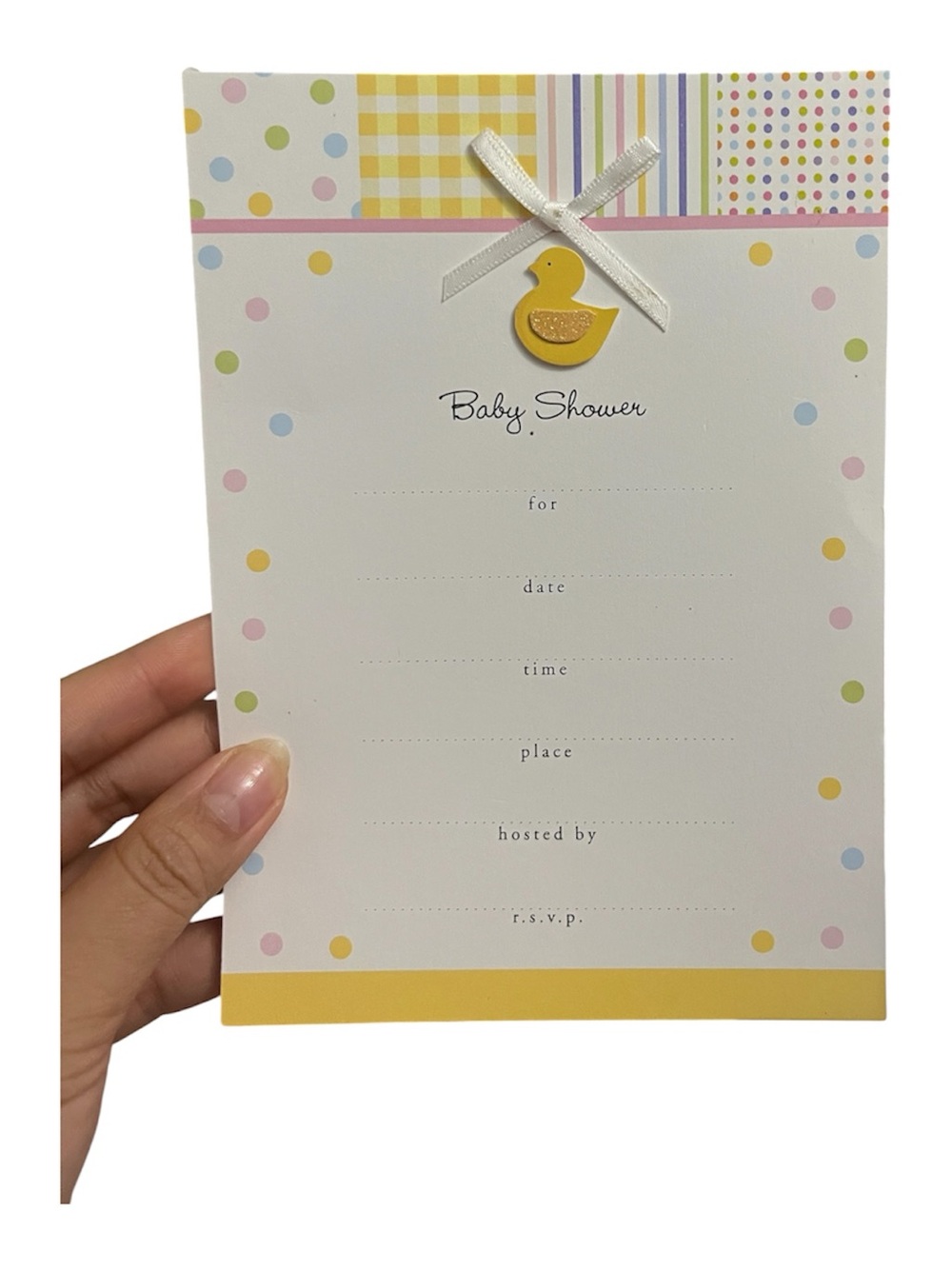 Baby Shower Invitation Card with Yellow Duck